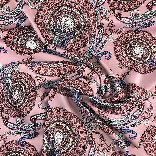 Viskose Satin Mandala, rosa